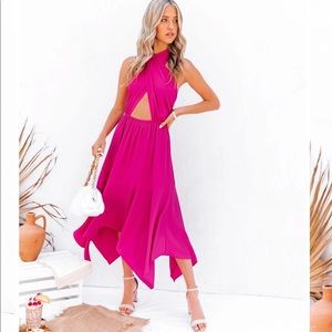 Vici Halter cutout midi dress